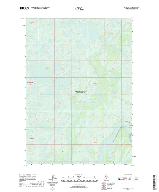 Bethel D-7 NW Alaska US Topo Map Image