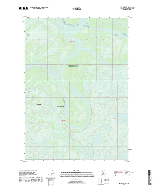 Bethel D-7 SE Alaska US Topo Map Image