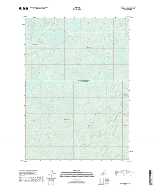 Bethel D-8 SW Alaska US Topo Map Image