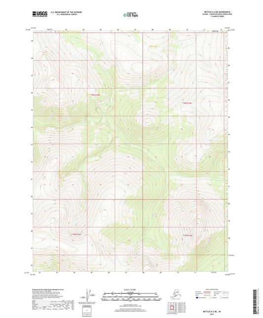 Bettles A-2 NE Alaska US Topo Map Image
