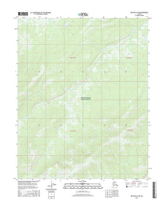 Bettles A-5 SW Alaska US Topo Map Image