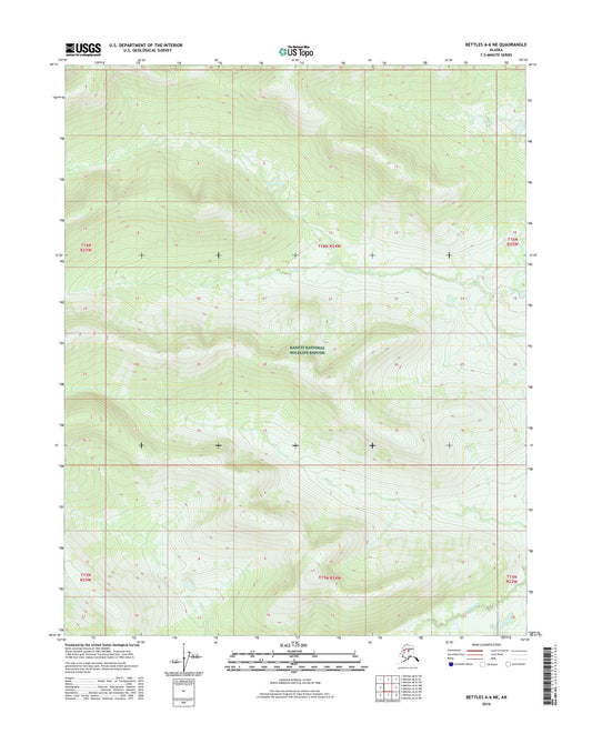 Bettles A-6 NE Alaska US Topo Map Image