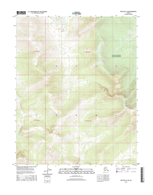 Bettles A-6 SW Alaska US Topo Map Image