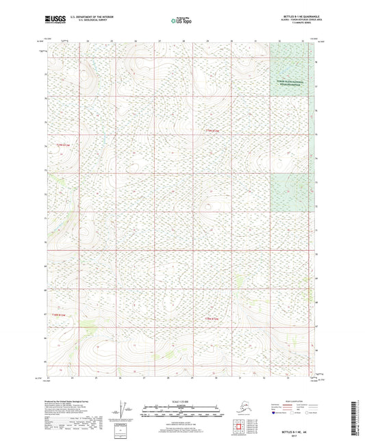 Bettles B-1 NE Alaska US Topo Map Image