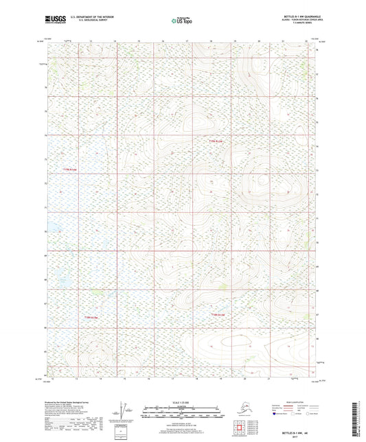 Bettles B-1 NW Alaska US Topo Map Image