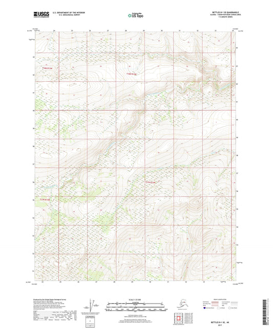 Bettles B-1 SE Alaska US Topo Map Image