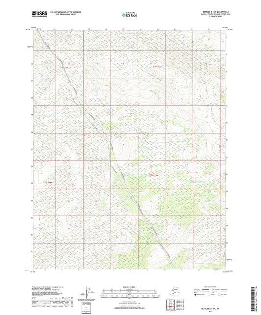Bettles B-1 SW Alaska US Topo Map Image