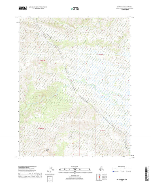 Bettles B-2 NE Alaska US Topo Map Image