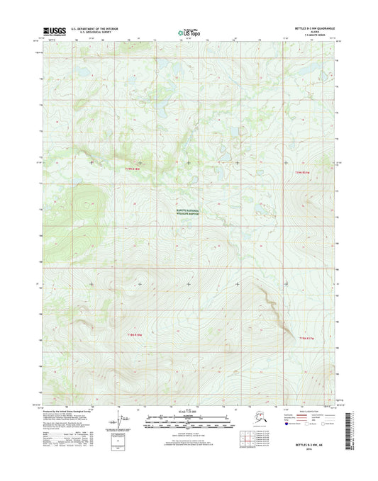 Bettles B-3 NW Alaska US Topo Map Image