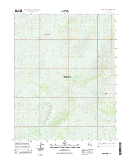Bettles B-3 SW Alaska US Topo Map Image