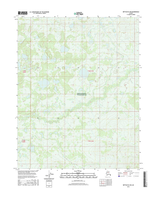 Bettles B-4 NE Alaska US Topo Map Image