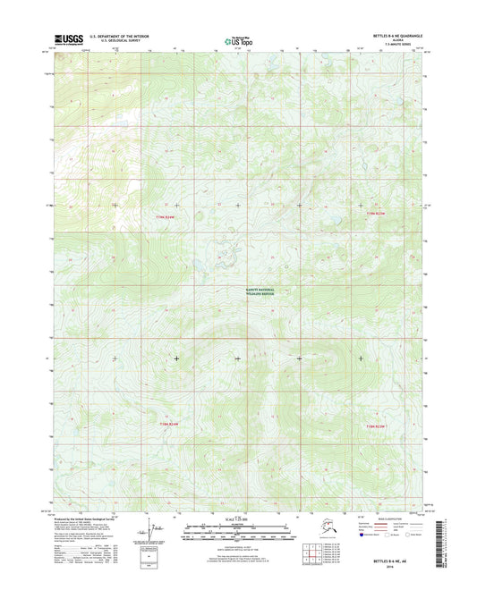 Bettles B-6 NE Alaska US Topo Map Image