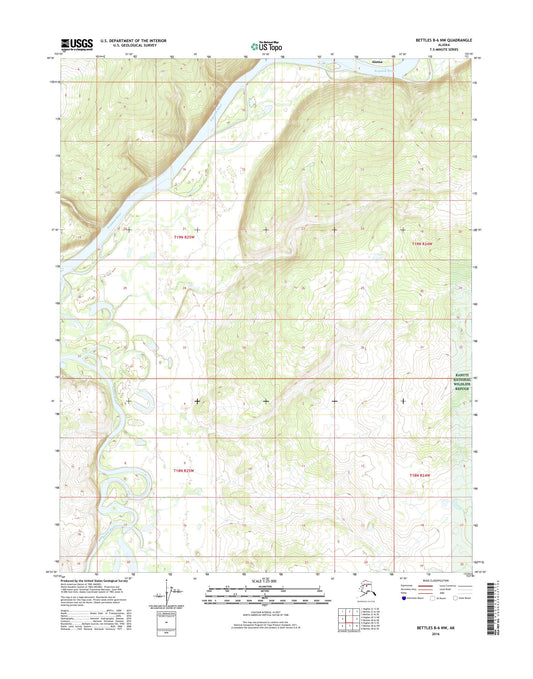 Bettles B-6 NW Alaska US Topo Map Image