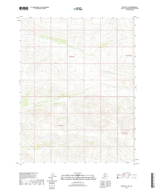 Bettles C-1 NE Alaska US Topo Map Image