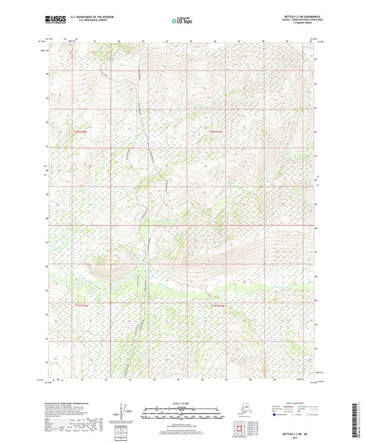 Bettles C-2 NE Alaska US Topo Map Image