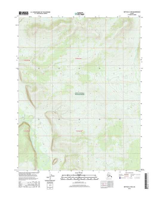 Bettles C-5 NE Alaska US Topo Map Image
