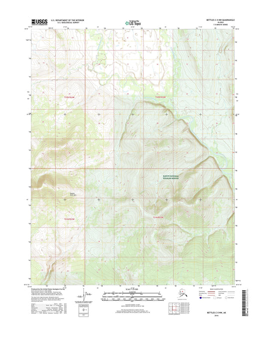 Bettles C-5 NW Alaska US Topo Map Image