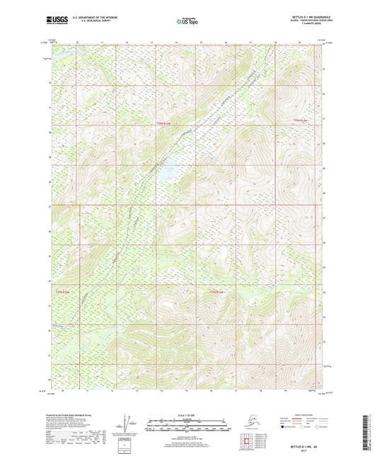 Bettles D-1 NW Alaska US Topo Map Image