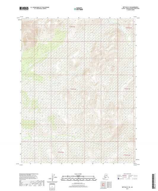 Bettles D-1 SE Alaska US Topo Map Image