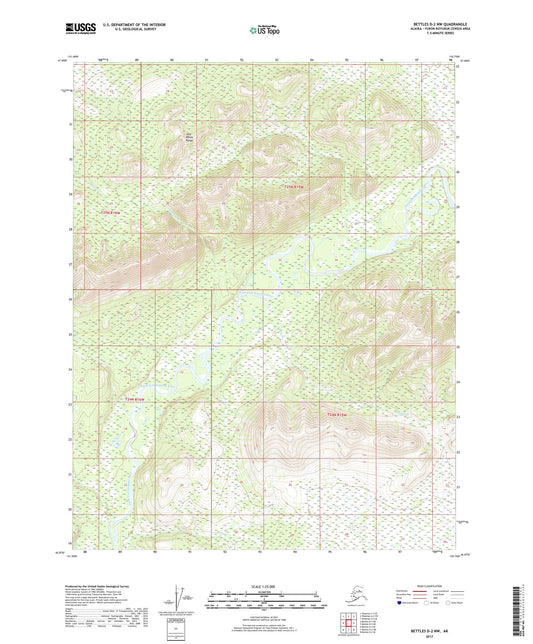 Bettles D-2 NW Alaska US Topo Map Image