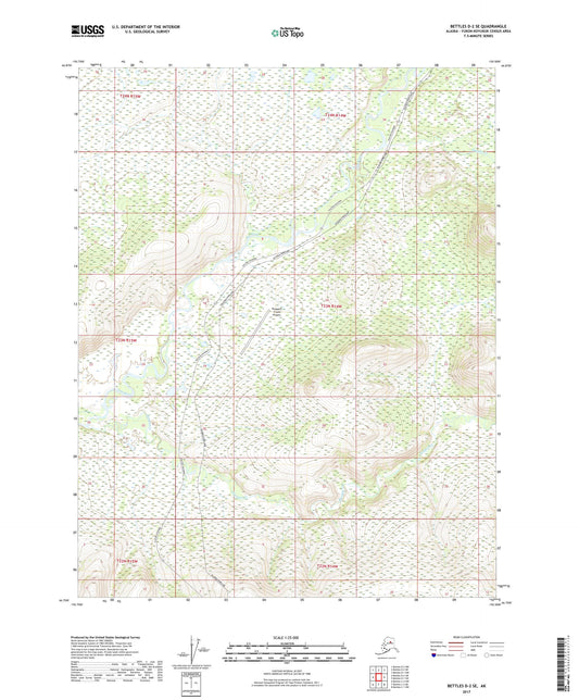 Bettles D-2 SE Alaska US Topo Map Image