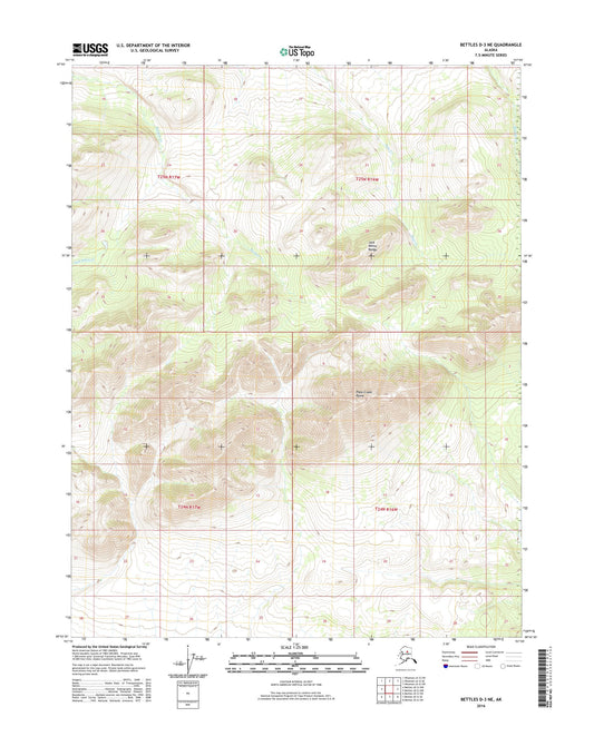 Bettles D-3 NE Alaska US Topo Map Image