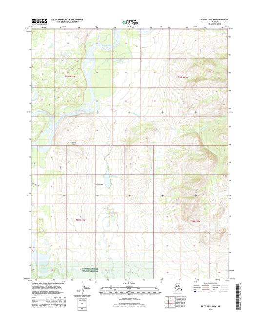 Bettles D-3 NW Alaska US Topo Map Image