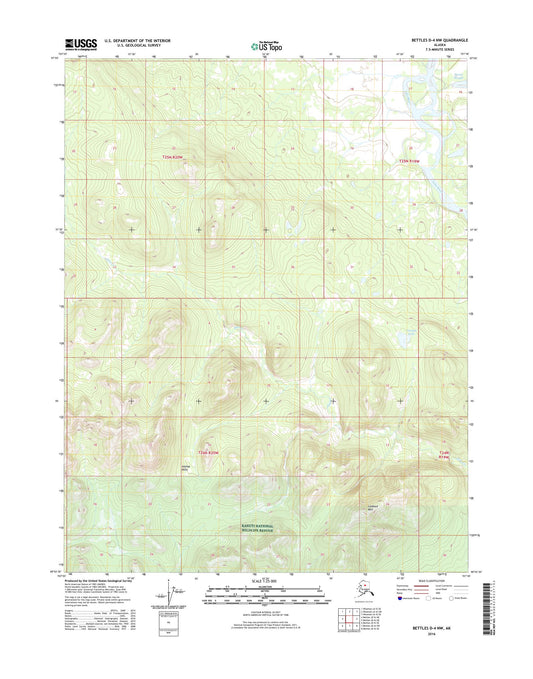 Bettles D-4 NW Alaska US Topo Map Image