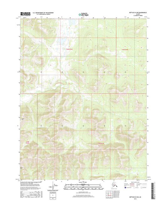 Bettles D-5 NE Alaska US Topo Map Image