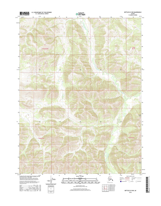 Bettles D-5 NW Alaska US Topo Map Image