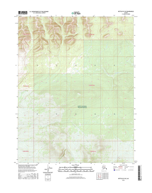 Bettles D-5 SE Alaska US Topo Map Image