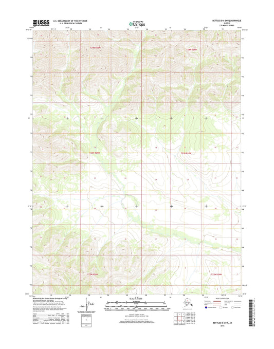 Bettles D-6 SW Alaska US Topo Map Image