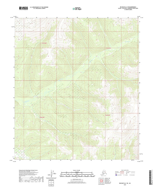 Big Delta A-1 SE Alaska US Topo Map Image