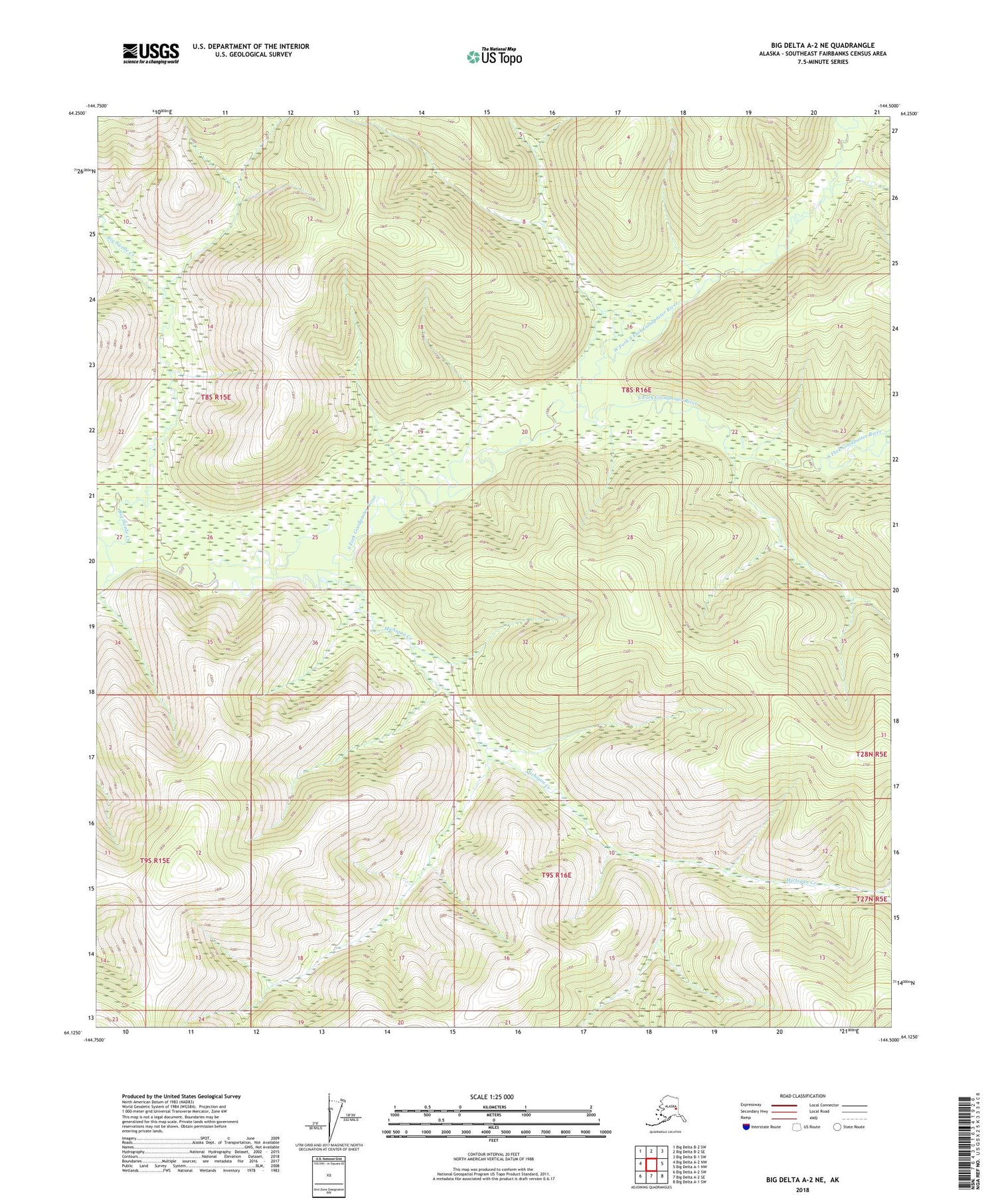 Big Delta A-2 NE Alaska US Topo Map Image