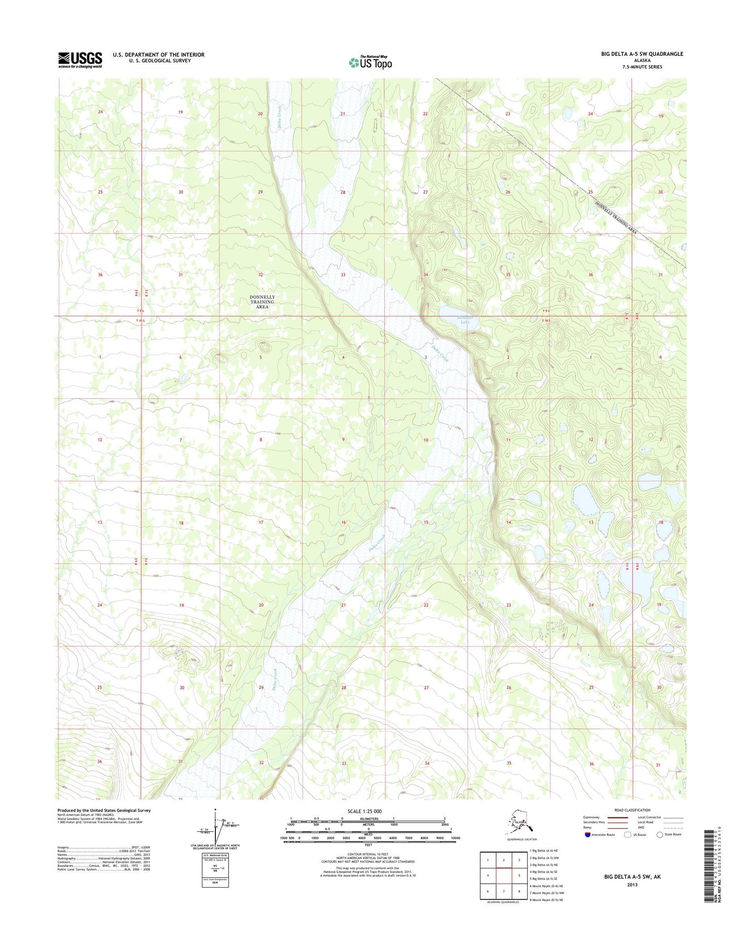 Big Delta A-5 SW Alaska US Topo Map Image