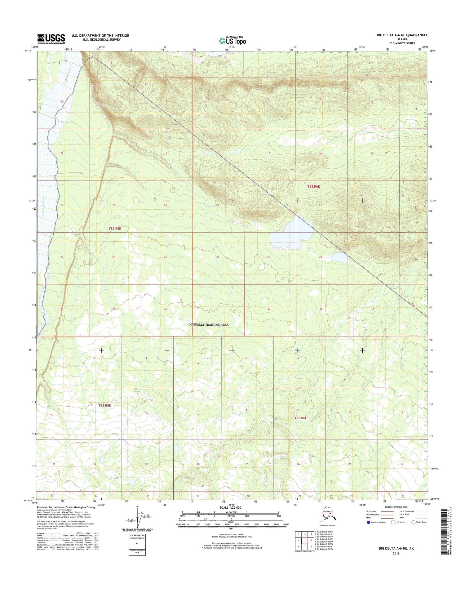 Big Delta A-6 NE Alaska US Topo Map Image