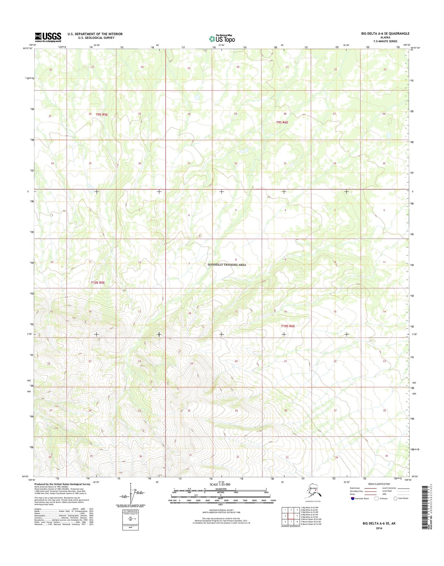 Big Delta A-6 SE Alaska US Topo Map Image