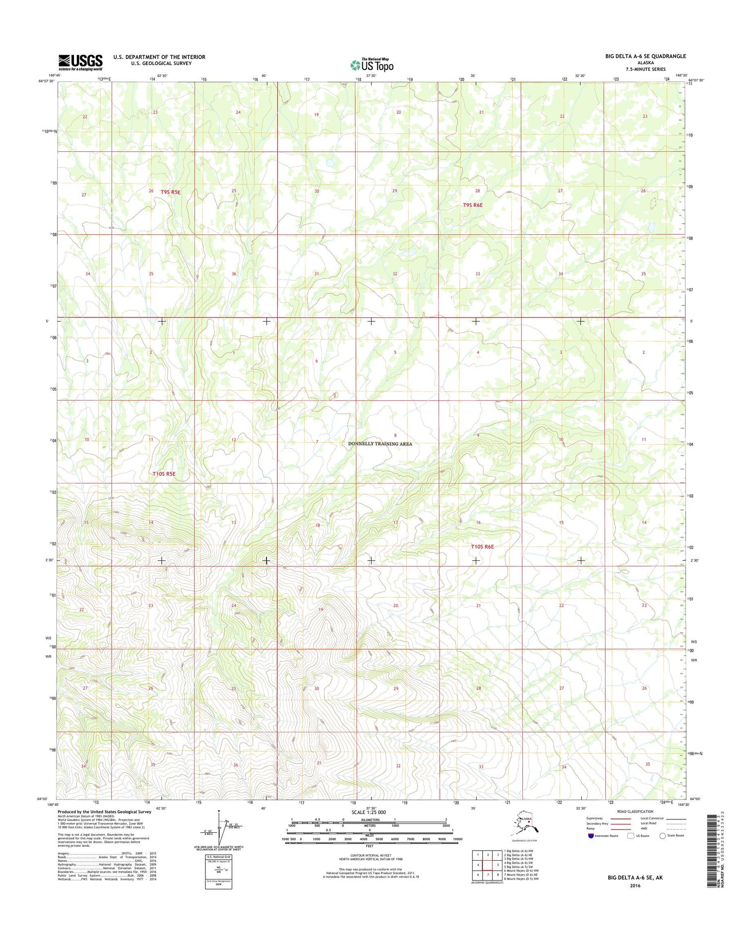 Big Delta A-6 SE Alaska US Topo Map Image