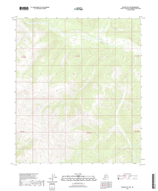 Big Delta B-1 NW Alaska US Topo Map Image