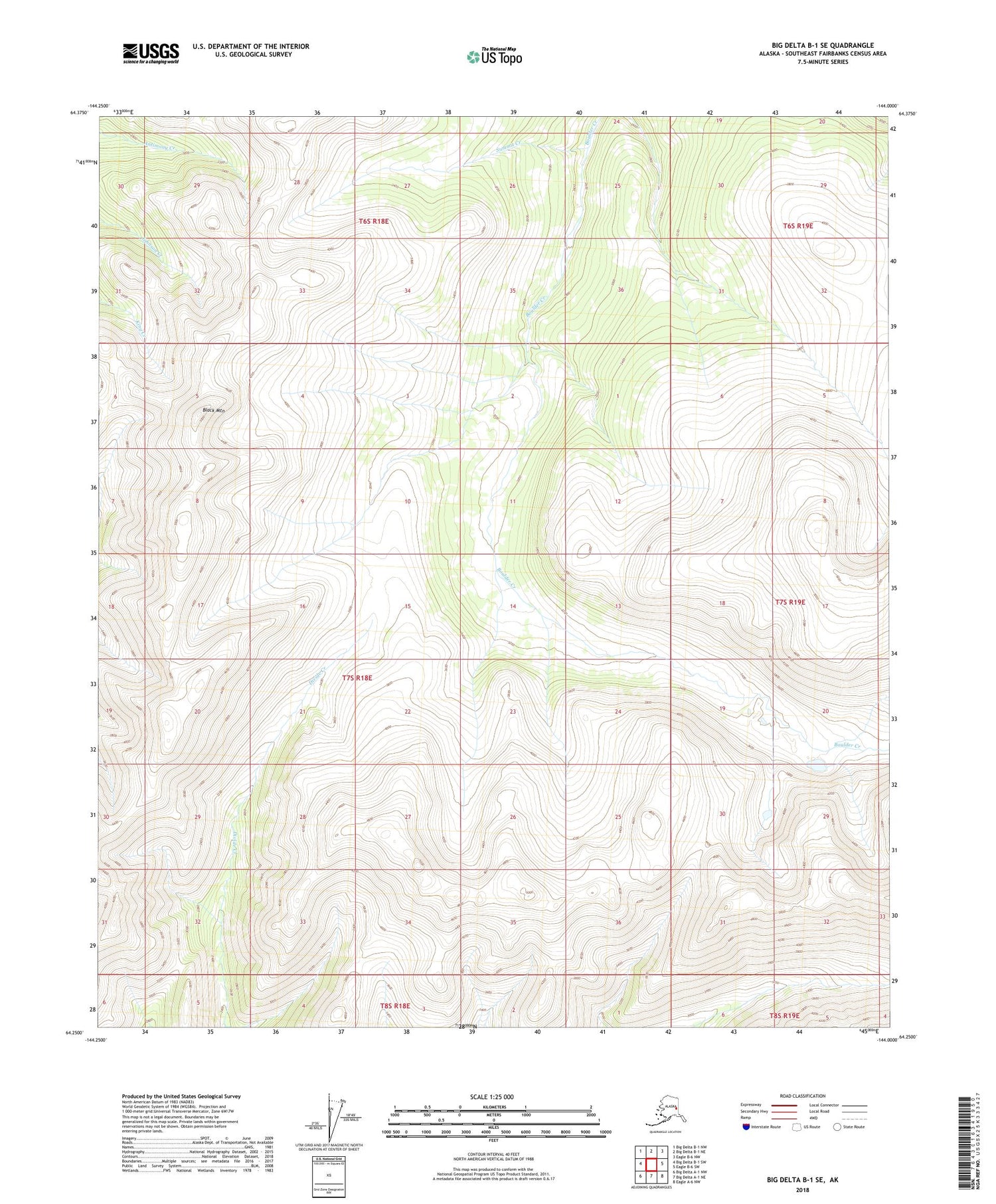 Big Delta B-1 SE Alaska US Topo Map Image