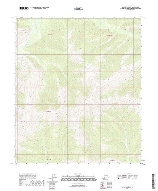 Big Delta B-2 SW Alaska US Topo Map Image