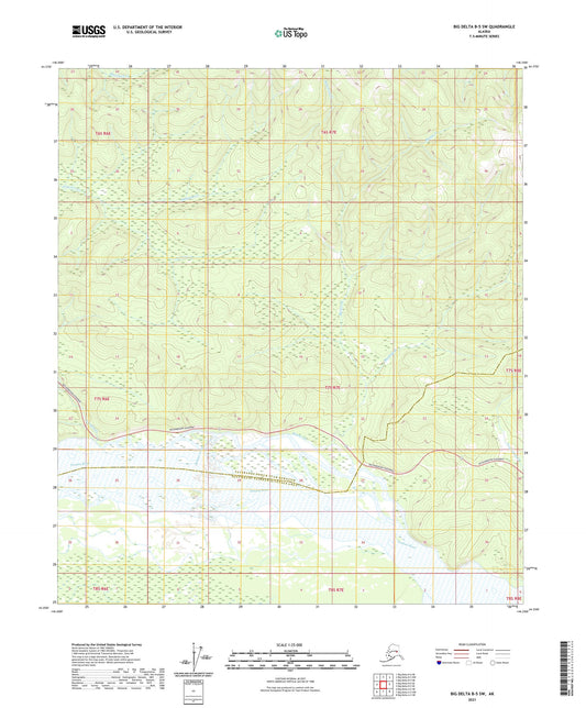 Big Delta B-5 SW Alaska US Topo Map Image