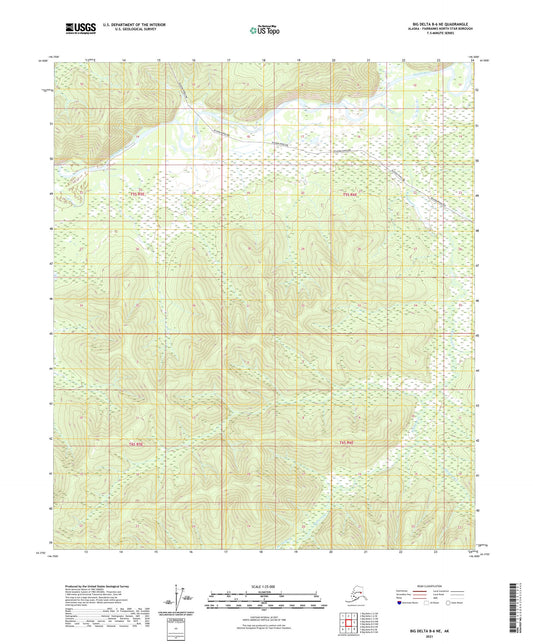 Big Delta B-6 NE Alaska US Topo Map Image