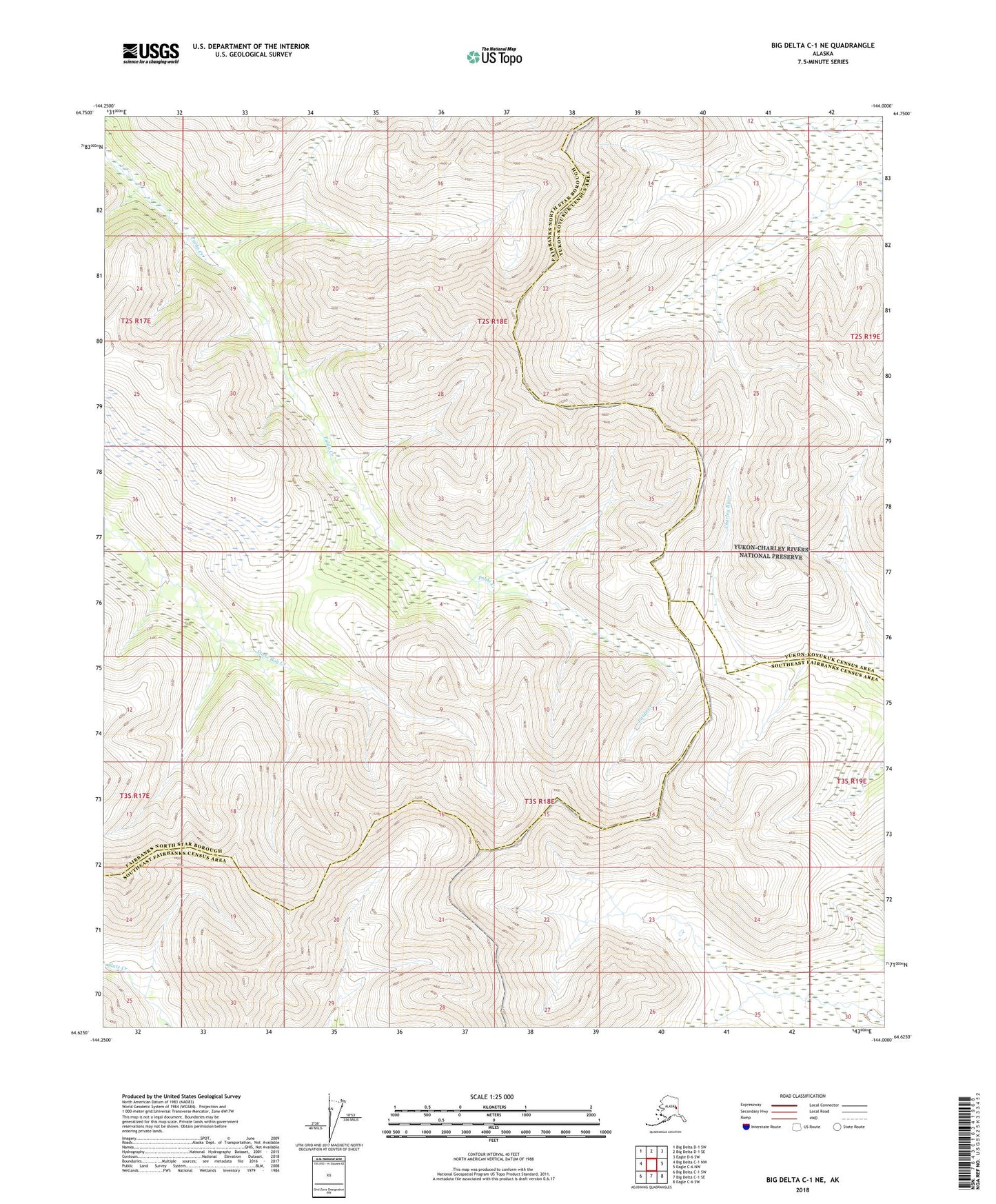 Big Delta C-1 NE Alaska US Topo Map Image