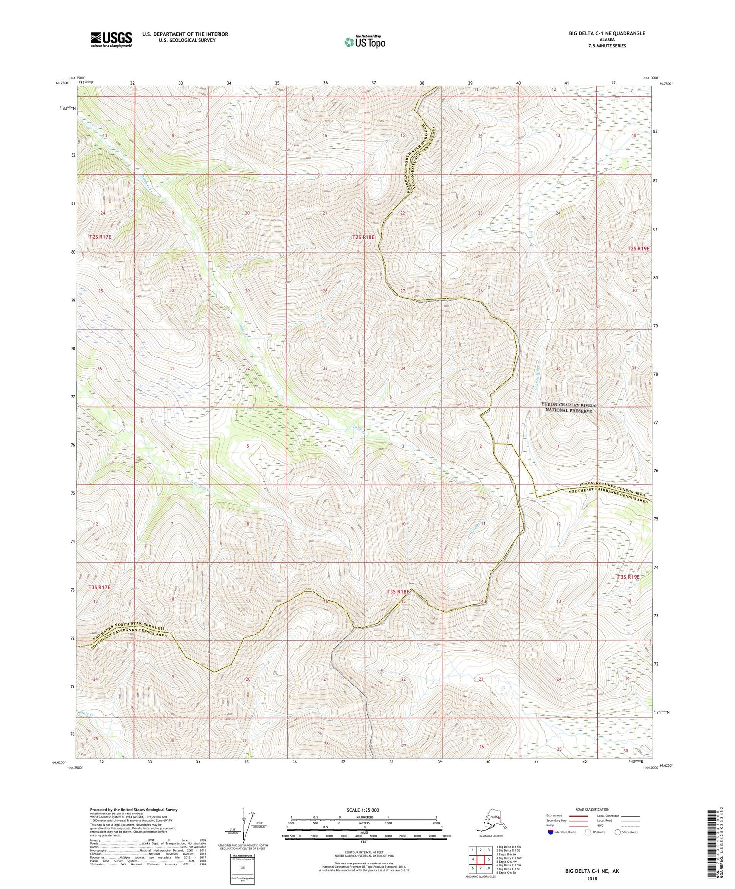Big Delta C-1 NE Alaska US Topo Map Image