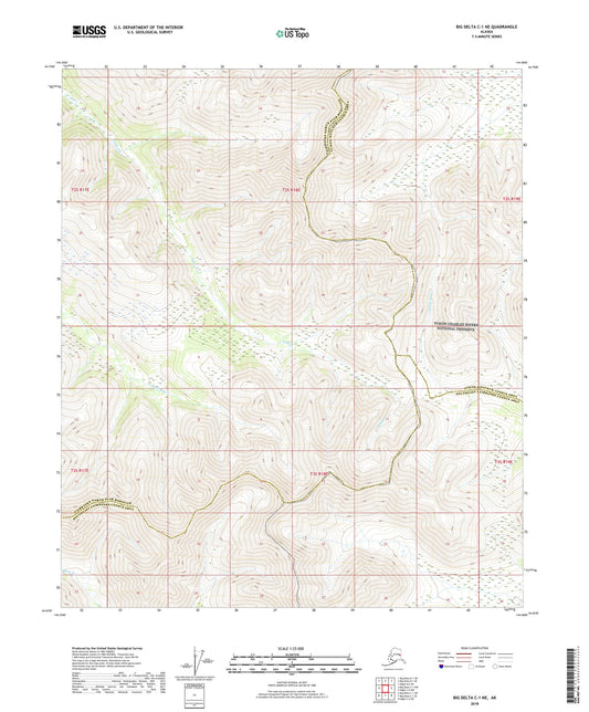 Big Delta C-1 NE Alaska US Topo Map Image
