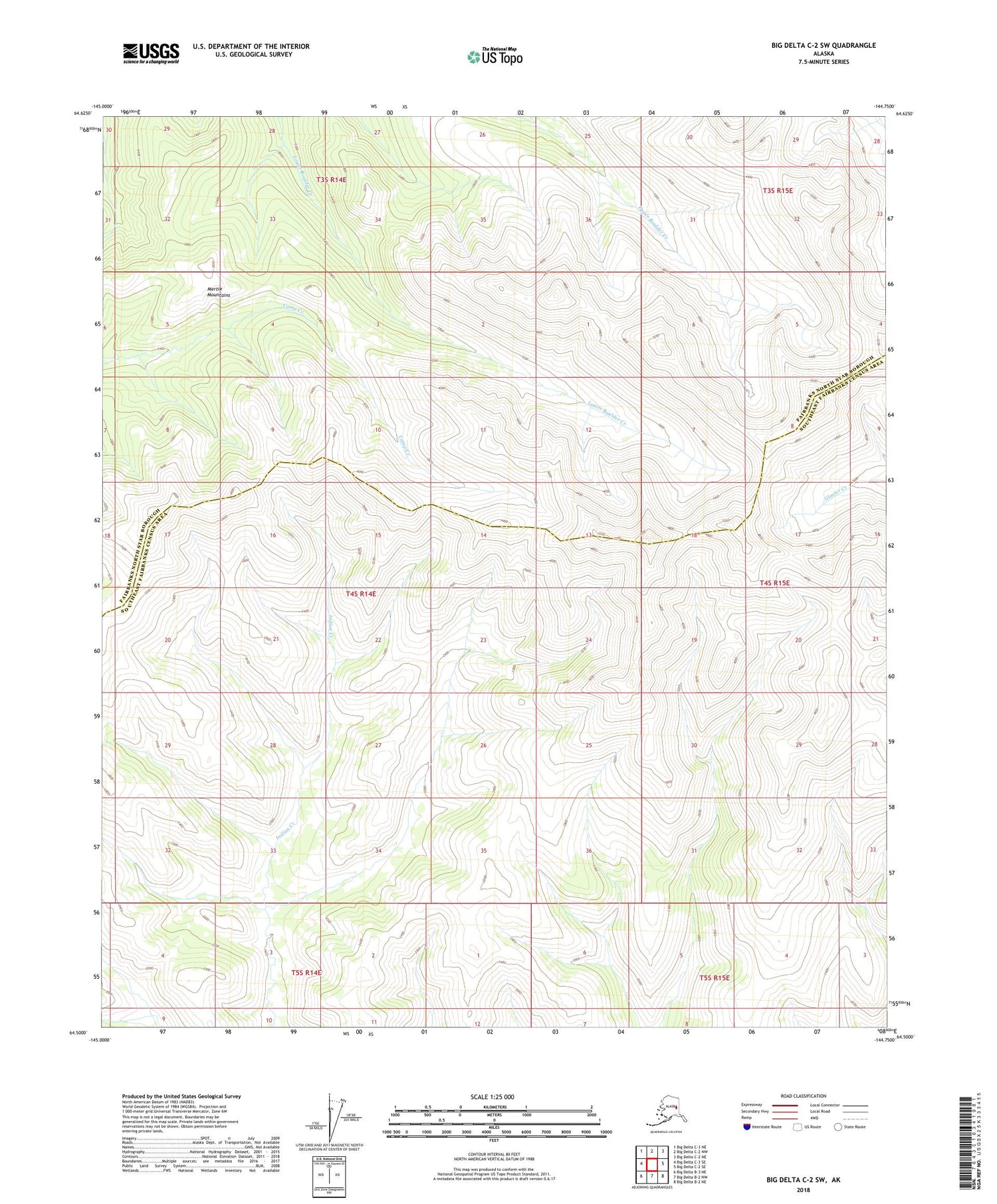 Big Delta C-2 SW Alaska US Topo Map Image