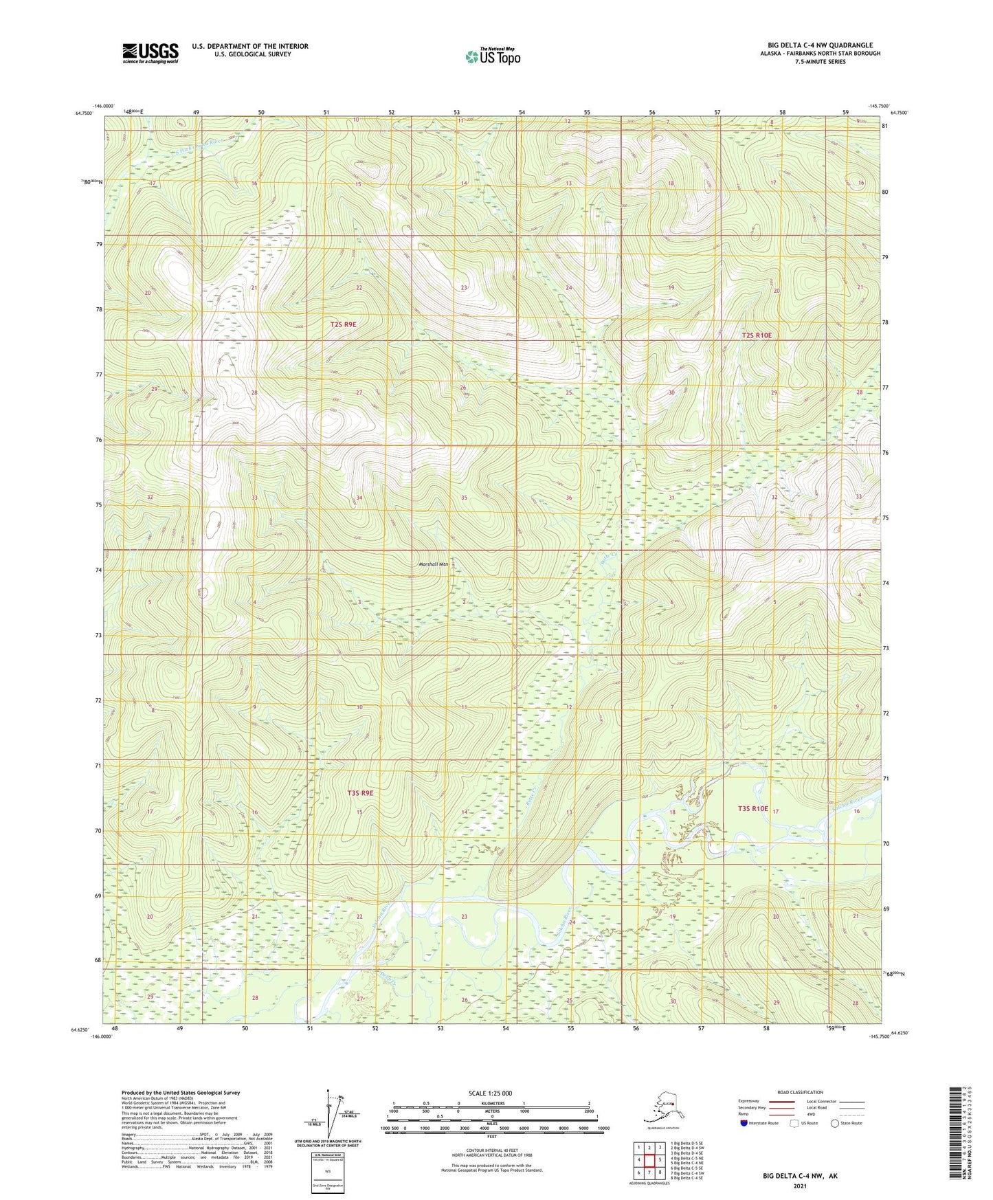 Big Delta C-4 NW Alaska US Topo Map Image