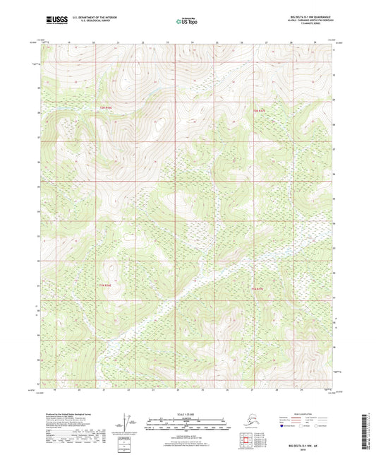 Big Delta D-1 NW Alaska US Topo Map Image