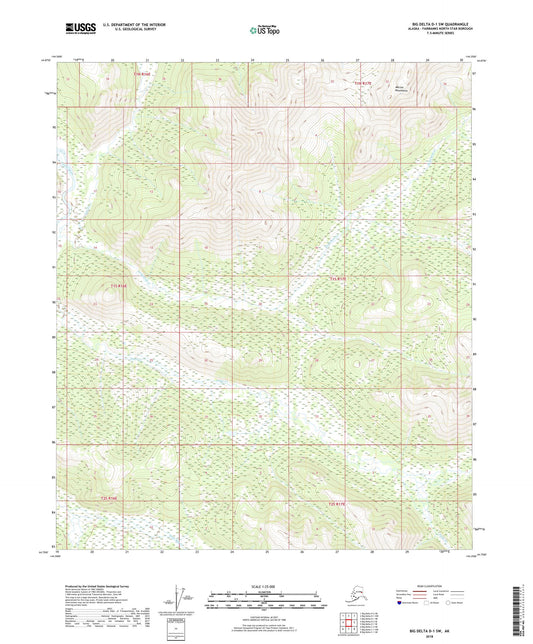 Big Delta D-1 SW Alaska US Topo Map Image